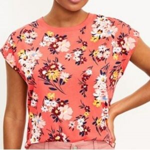 Loft Floral Wedge Tee Roast Tomato